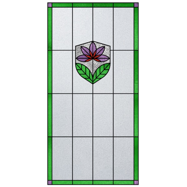 Glas en lood raamfolie groen paars bloem