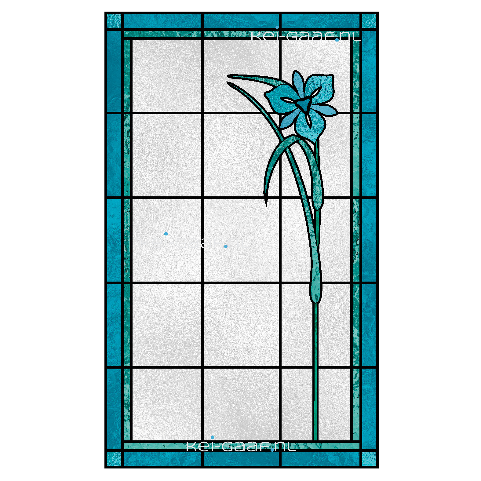 Glas in lood art nouveau raamfolie plakfolie 280G