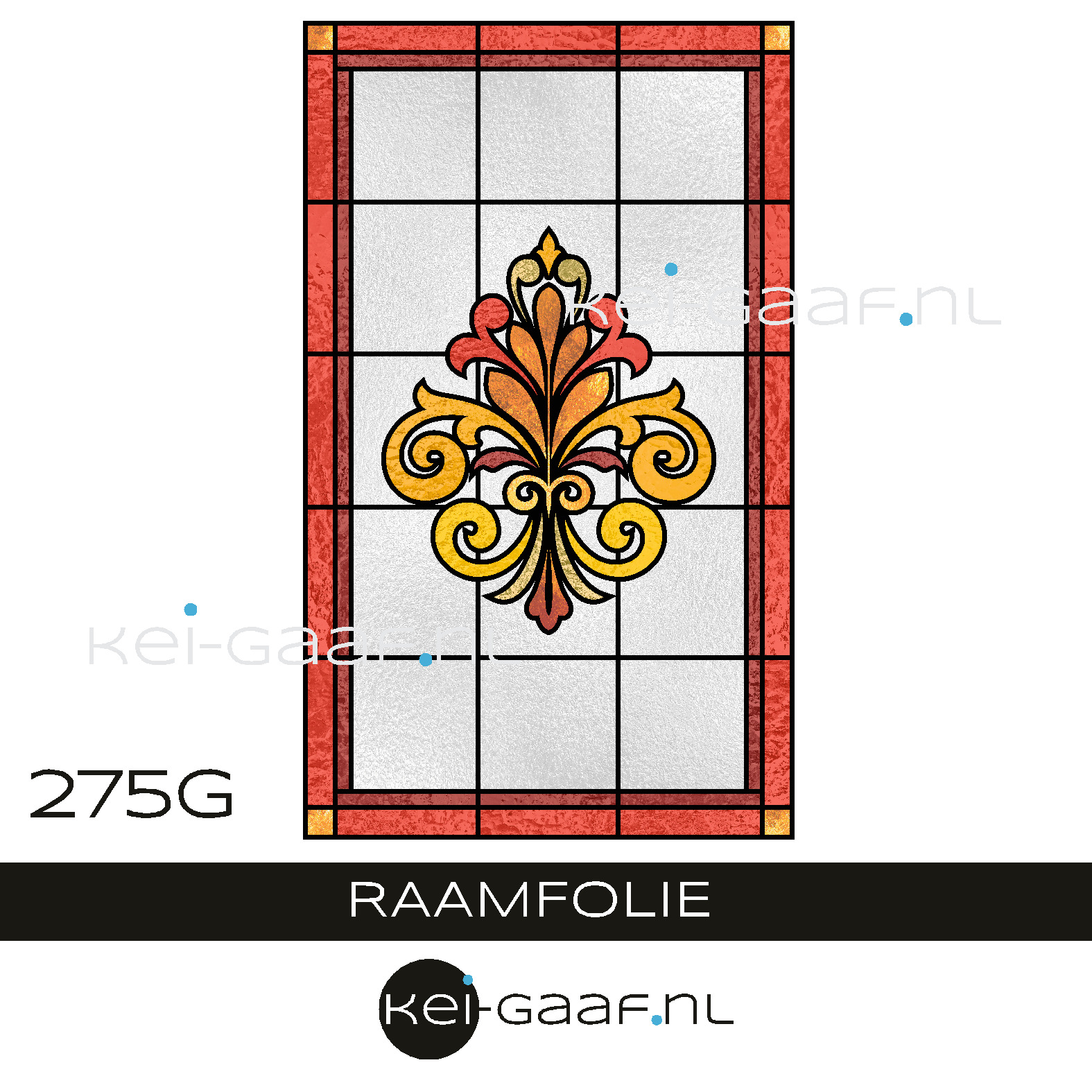 Glas-in-lood-art-nouveau-raamfolie-op-maat-motief-roze-rood-geel-plakfolie-glasfolie-