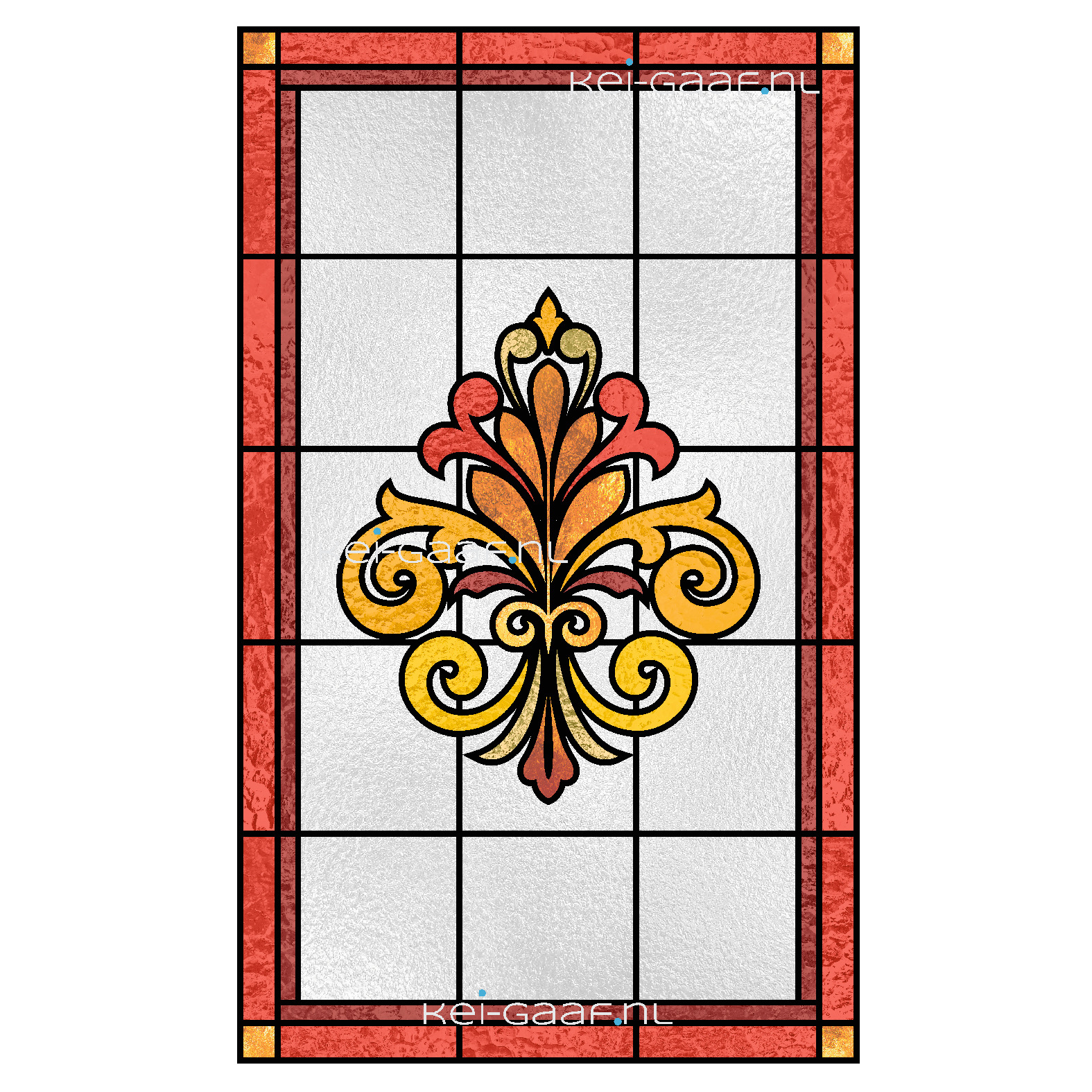 Glasfolie glas in lood art nouveau raamfolie 275G