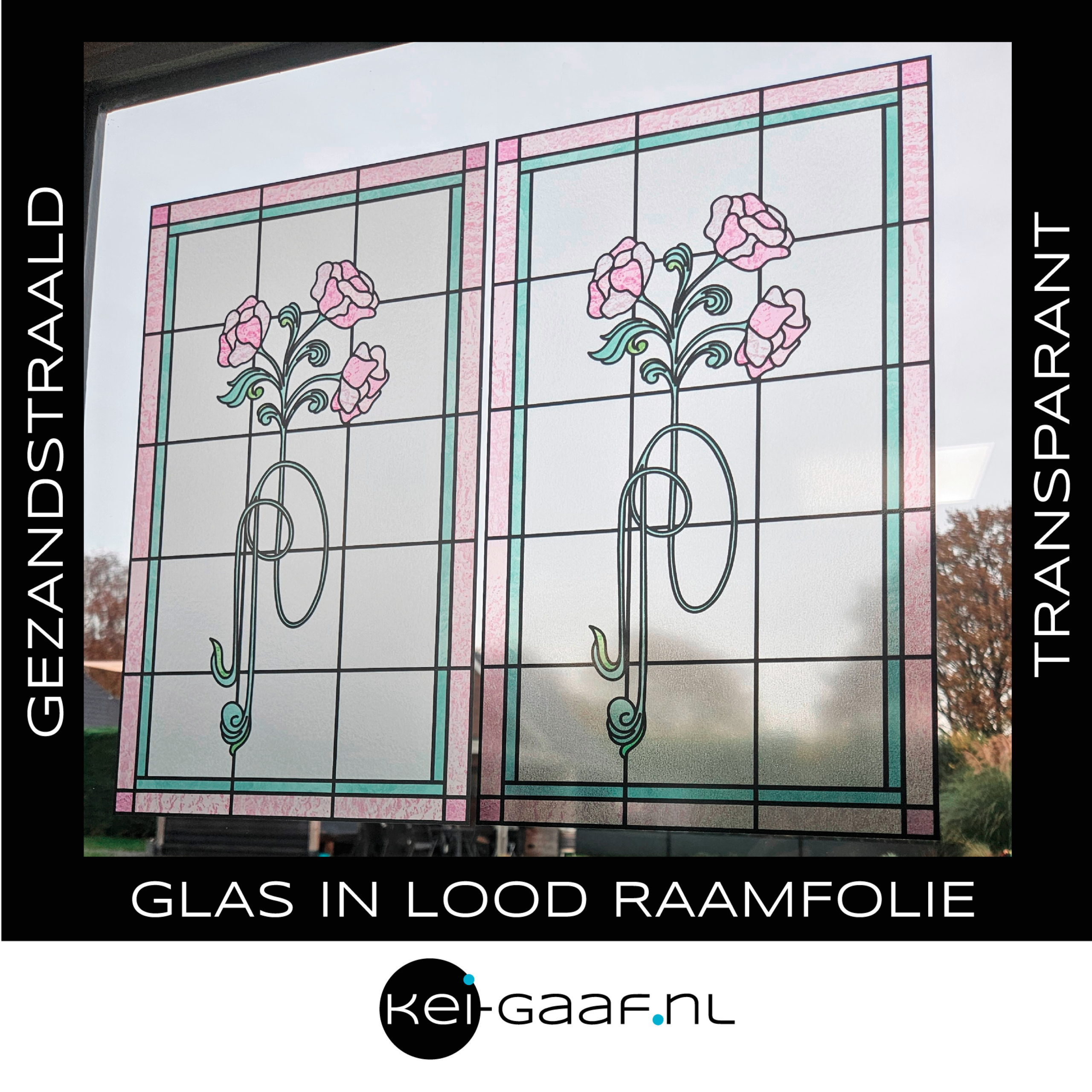 Glas-in-lood-art-nouveau-raamfolie-op-maat-roze