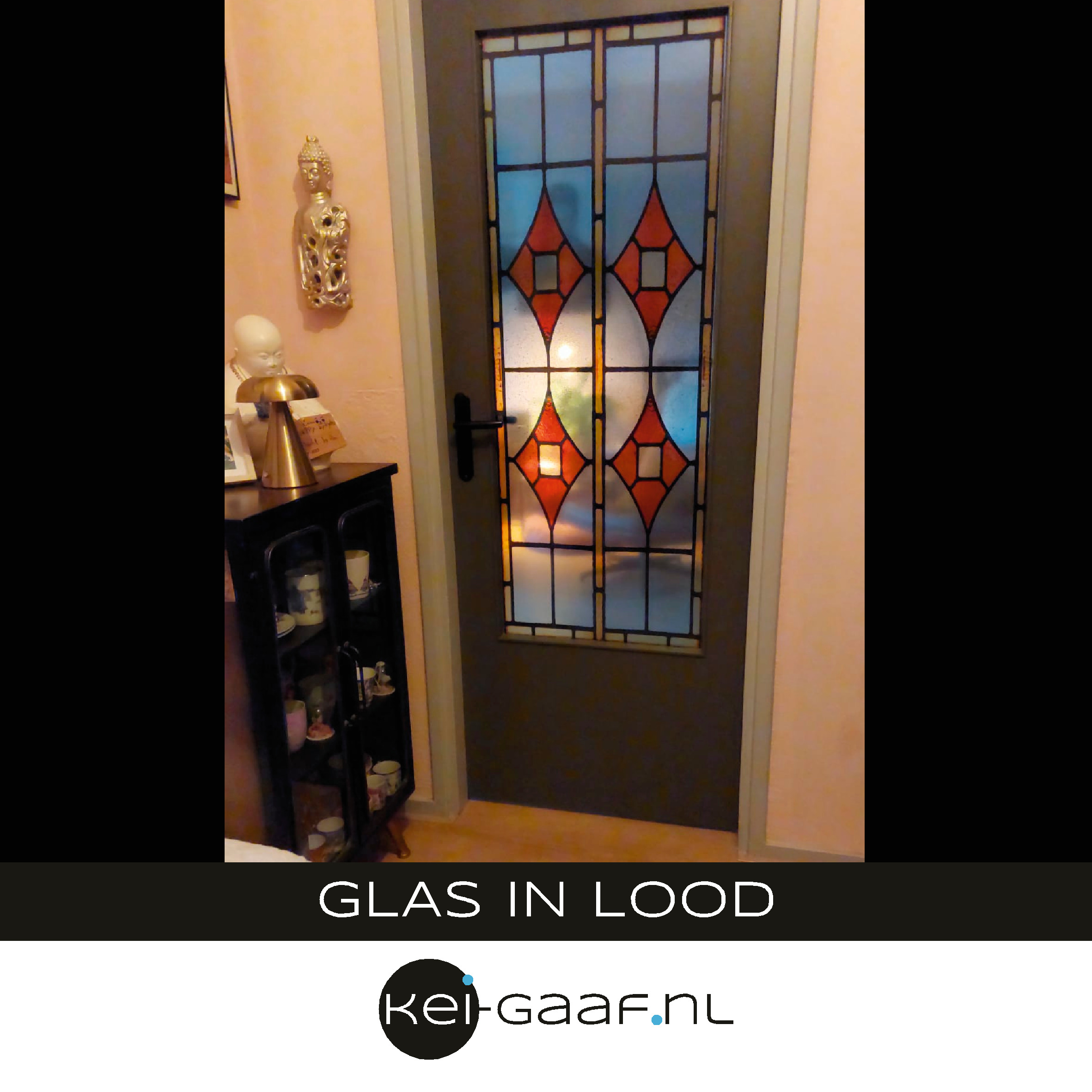 Glas in lood deur binnen decoratief 