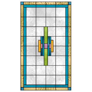 Glas in lood geel blauw groen strak 192G raamfolie