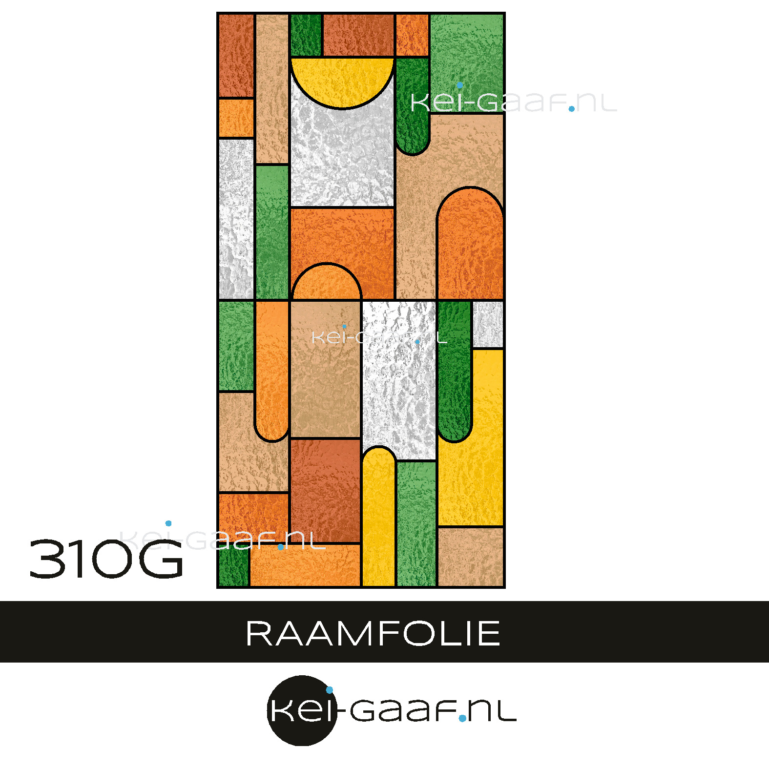 Glas in lood raamfolie op maat modern abstract 310G