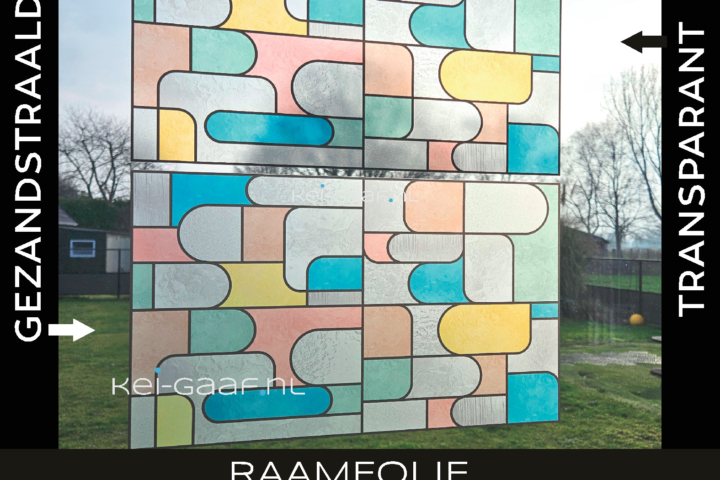Glas in lood raamfolie op maat modern privacy folie 316G