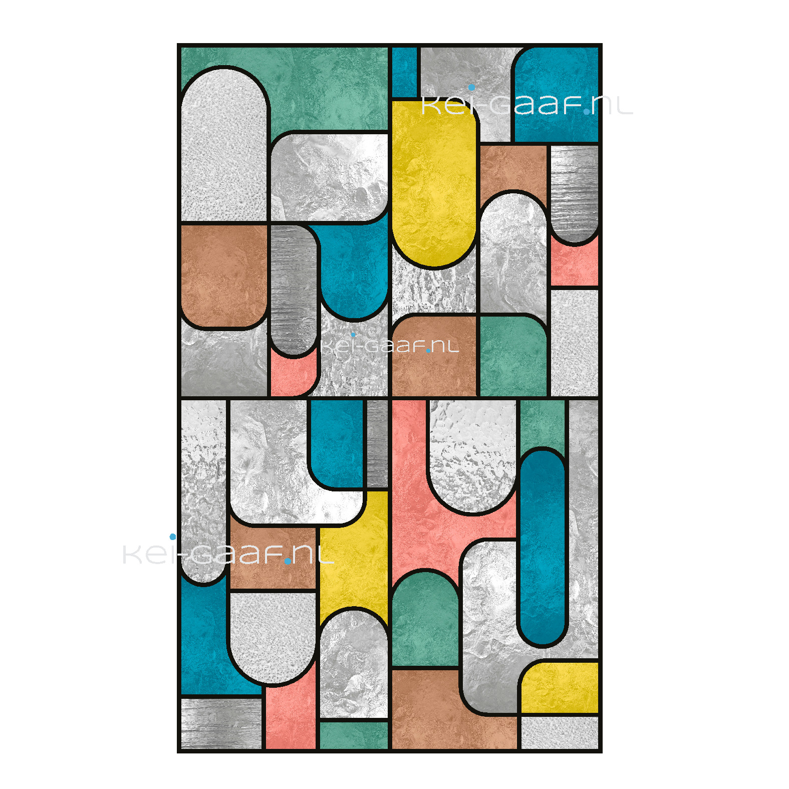 Glas in lood raamfolie op maat modern 