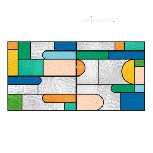 Glas in lood raamfolie op maat modern strak 162G
