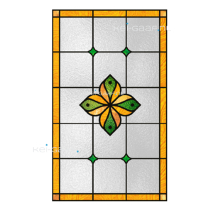 Glas in lood raamsticker raamfolie geel groen bloem 424G