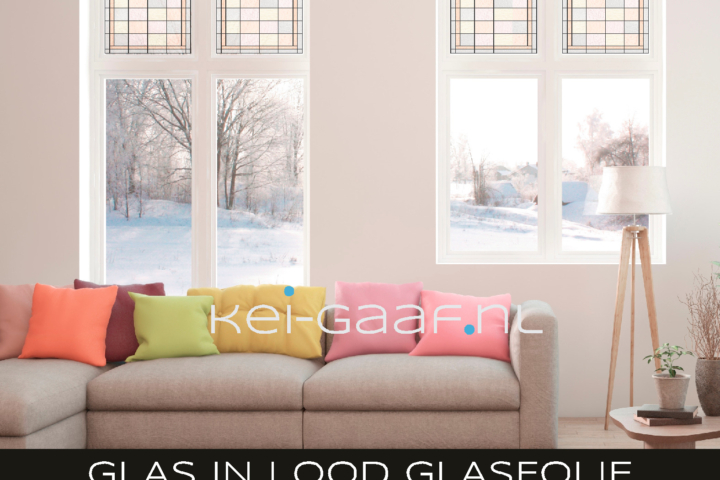 Raamfolie glas in lood bovenraam