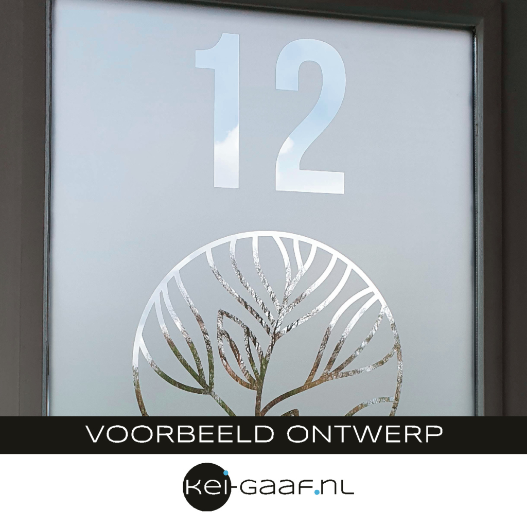 Huisnummer uit raamfolie gesneden privacy folie