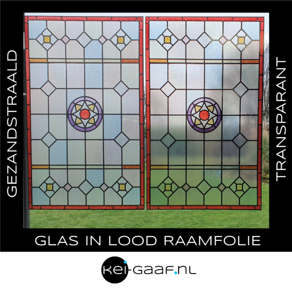 Glas in lood pastel kleuren privacy folie transparante raamfolie op maat