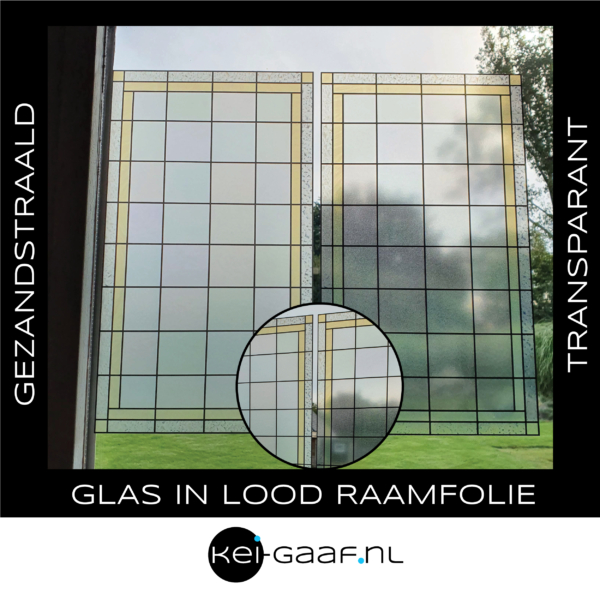 Glas in lood folie raamfolie glasfolie met zachte kleuren gele rand