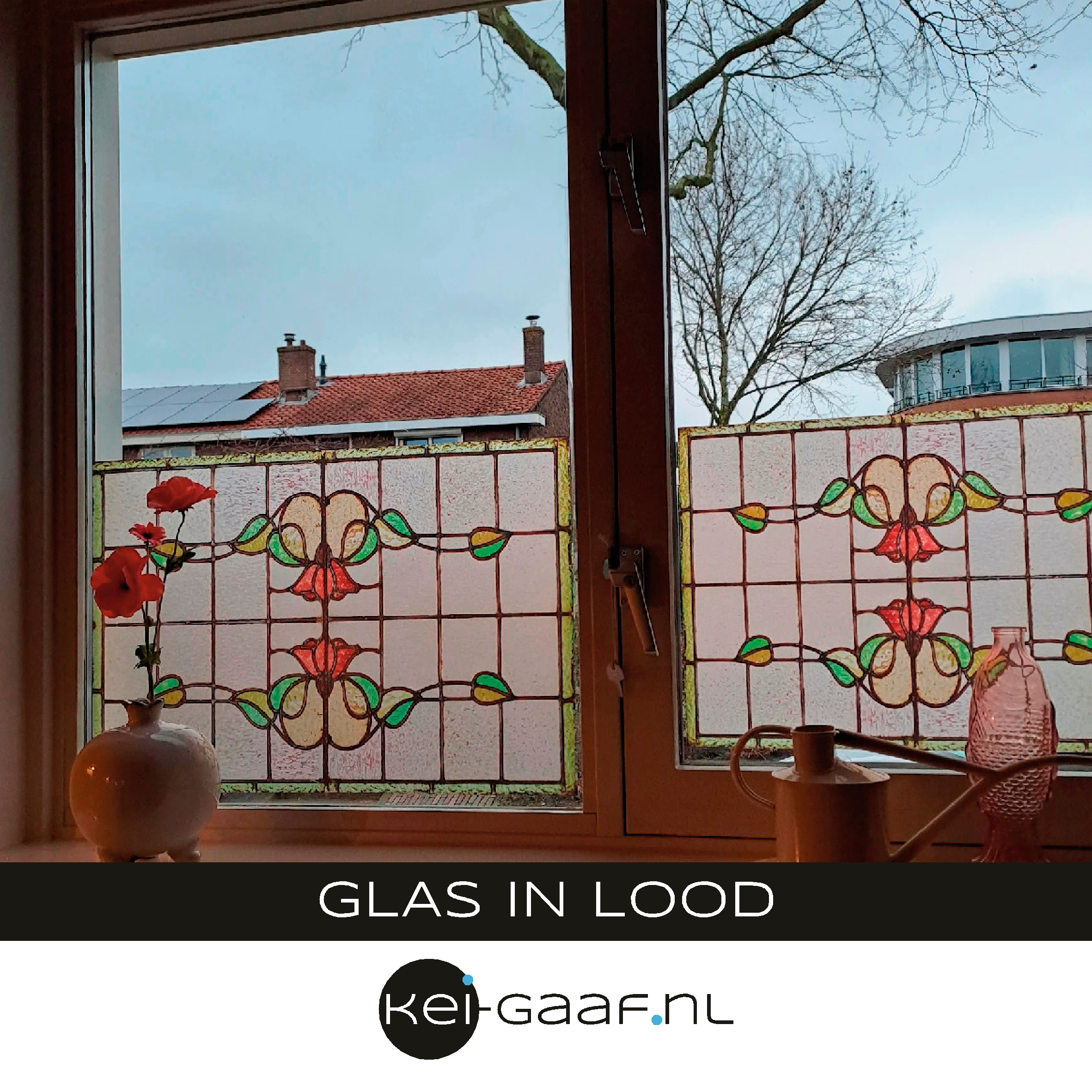 Raamfolie glas in lood raamsticker folie woonkamer