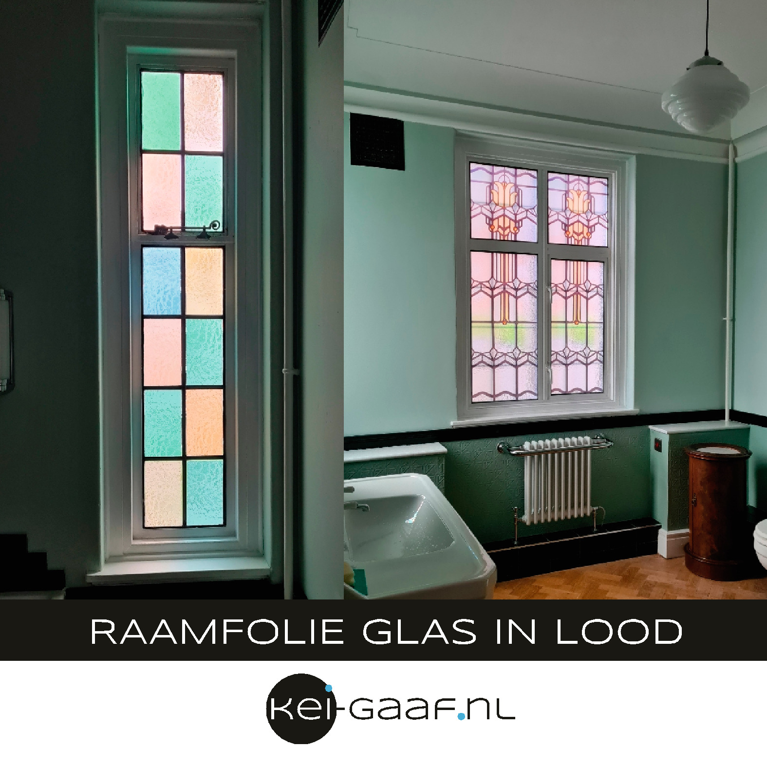 Raamsticker glas in lood op maat