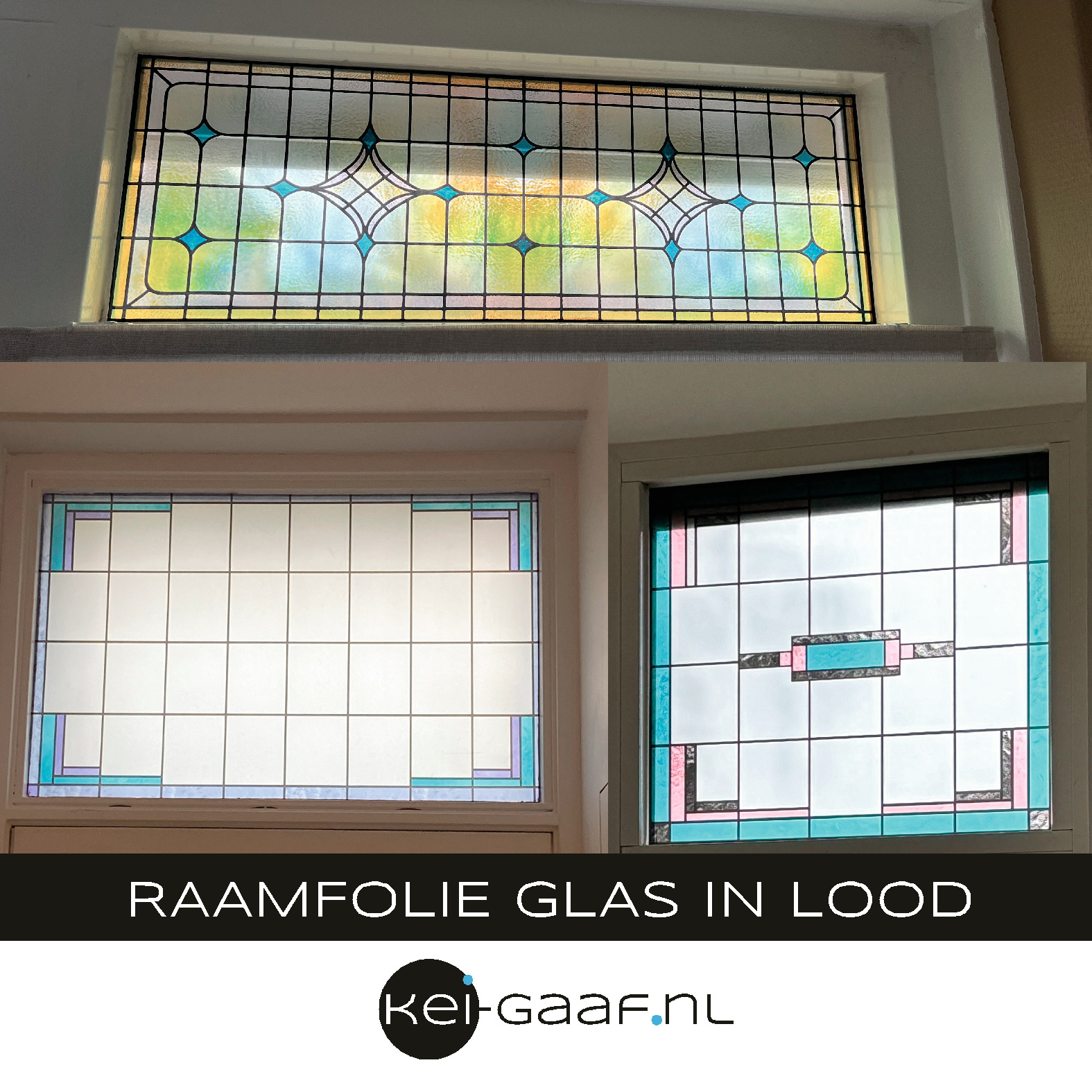 Raamsticker glas in lood op maat ramen op maat