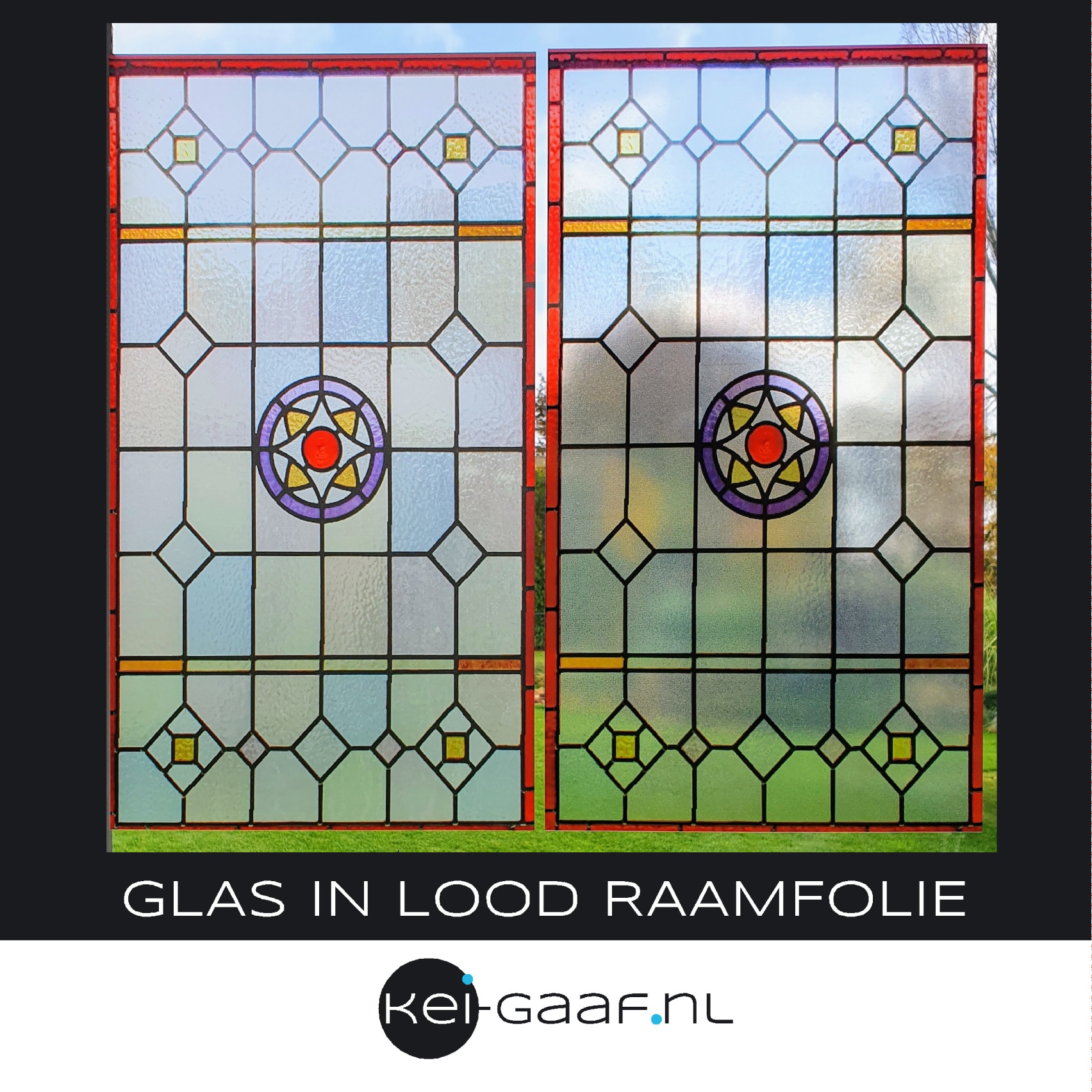 Glas In Lood Raamfolie Op Maat Motief Pastel 1G - Kei-Gaaf