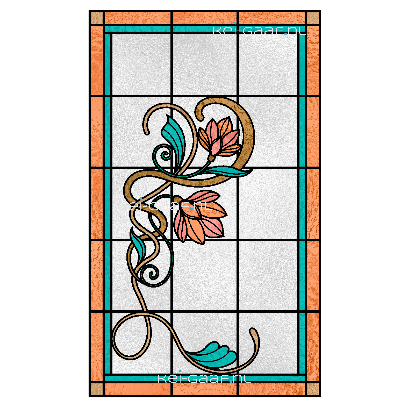 Art nouveau glas in lood raamfolie plakfolie glasfolie 278G